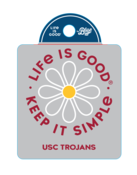 USC Trojans Life Is Good Daisy Sticker